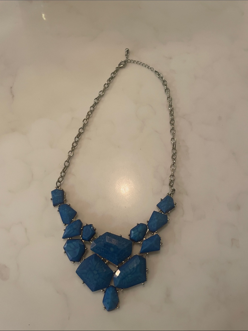 Blue Statement Bib Necklace - Women Jewelry